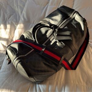 Gucci Gray and Black Duffel Bag